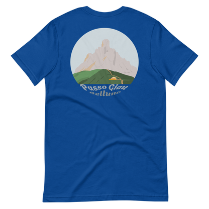 Passo Giau men's t-shirt in True Royal – back print design