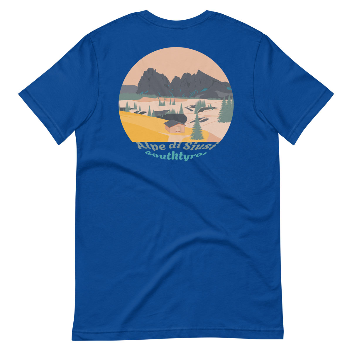 Alpe di Siusi men's t-shirt in True Royal – back print design