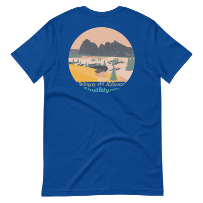 Alpe di Siusi men's t-shirt in True Royal – back print design