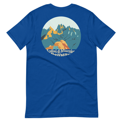 Cadini di Misurina men's t-shirt in True Royal – back print design