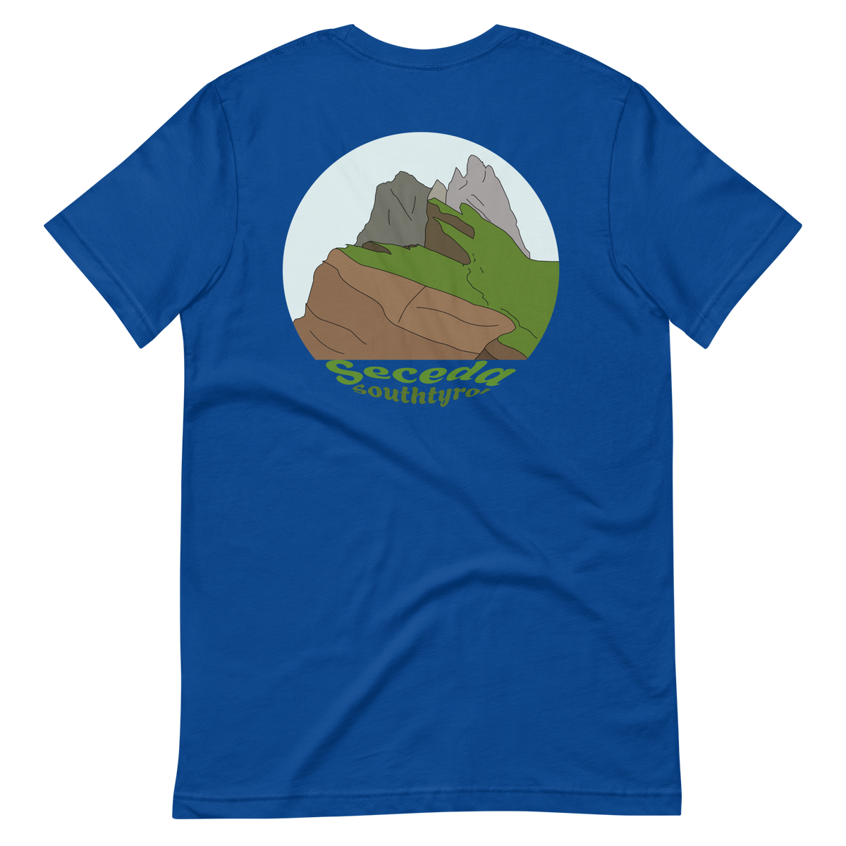 Seceda men's t-shirt in True Royal – back print design