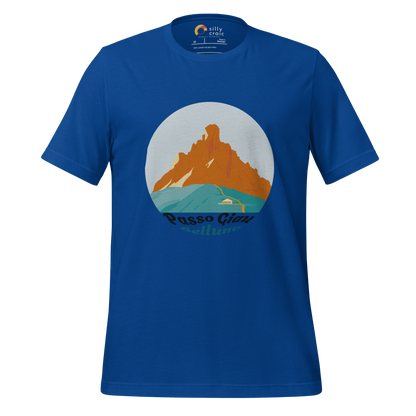 Passo Giau men's t-shirt in True Royal – front print design