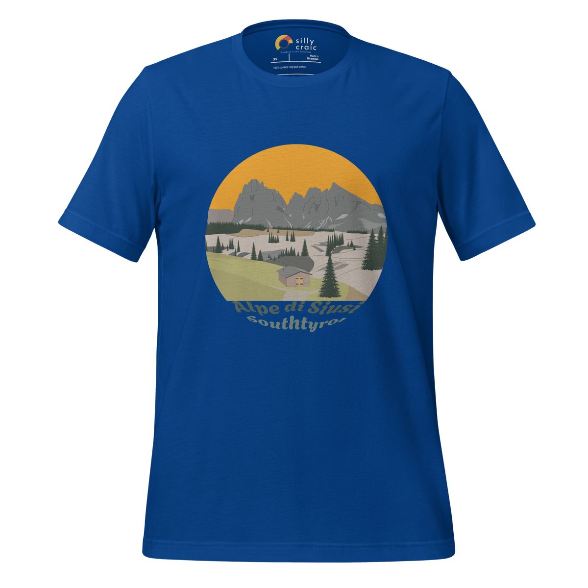 Alpe di Siusi men's t-shirt in True Royal – front print design