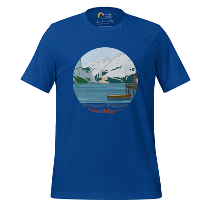 Lago di Braies men's t-shirt in True Royal – front print design