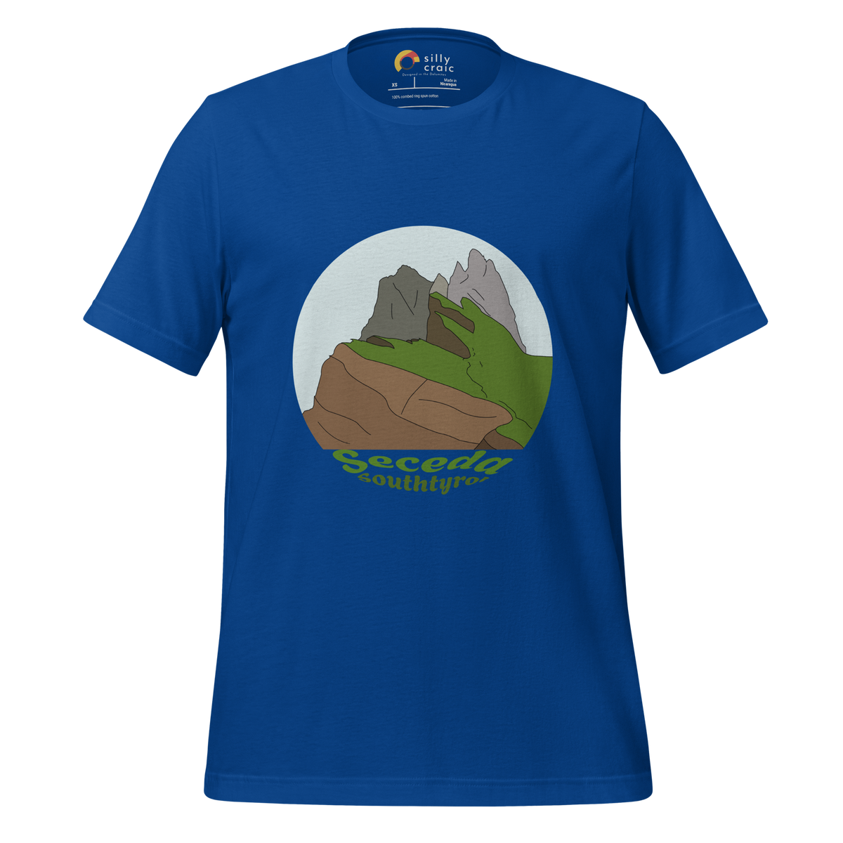 Seceda men's t-shirt in True Royal – front print design