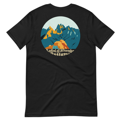 Cadini di Misurina men's t-shirt in Vintage Black – back print design