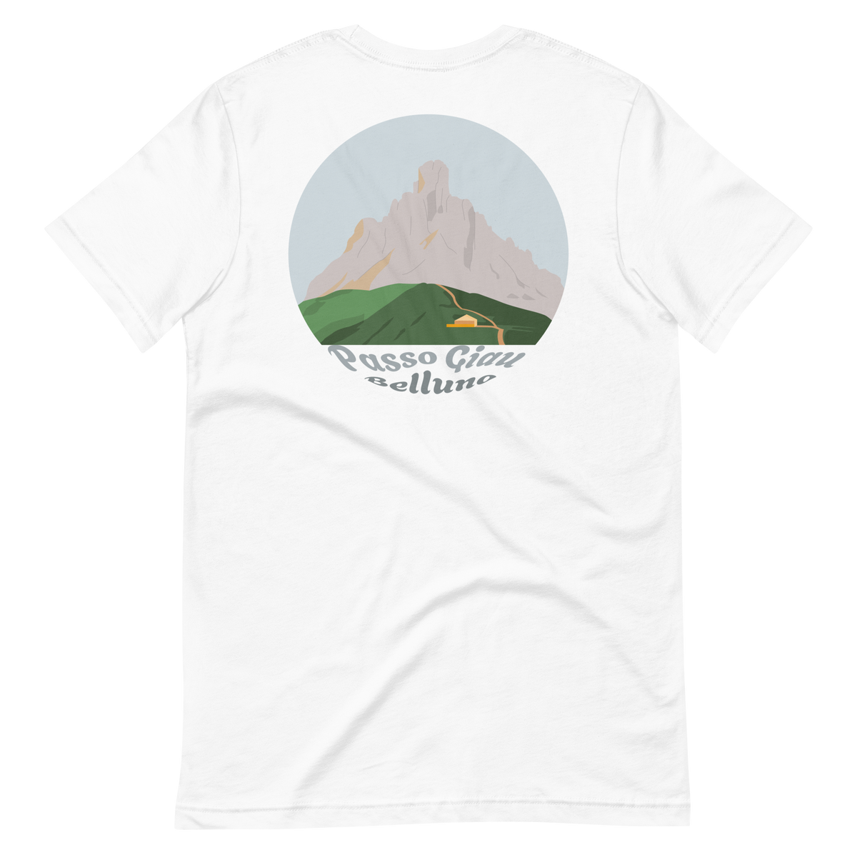 Passo Giau men's t-shirt in White – back print design