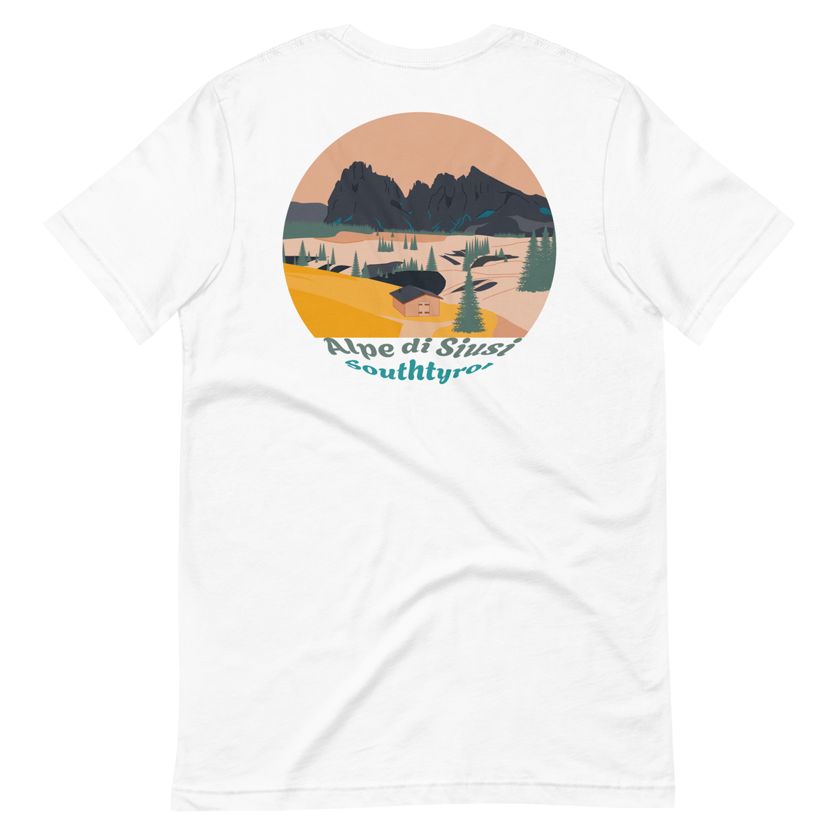 Alpe di Siusi men's t-shirt in White – back print design