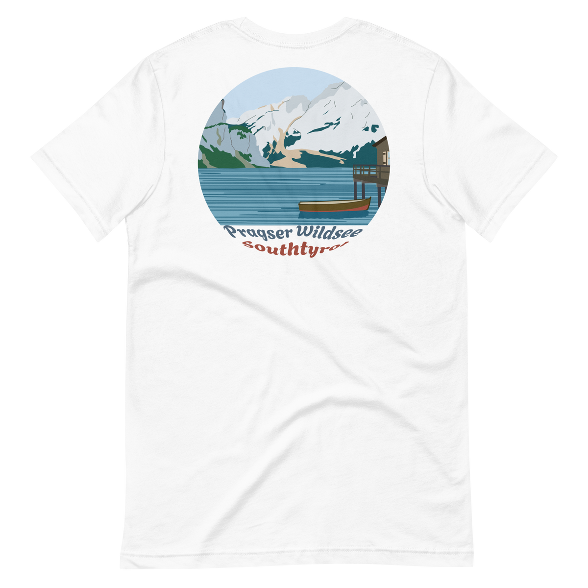 Lago di Braies men's t-shirt in White – back print design