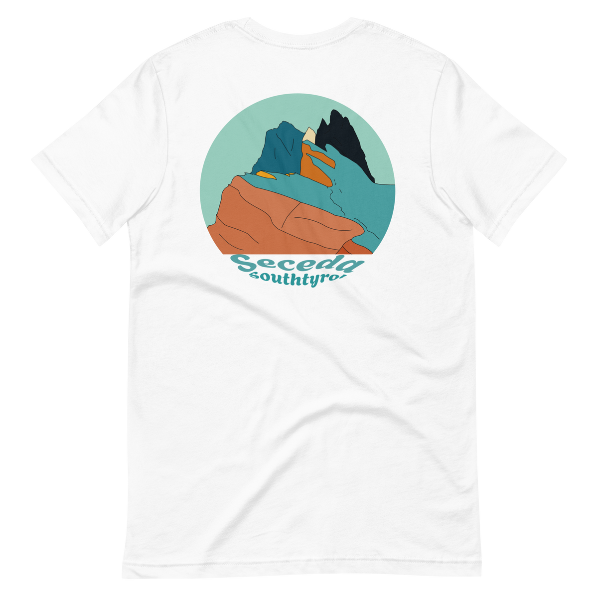 Seceda Retro men's t-shirt in White – back print design