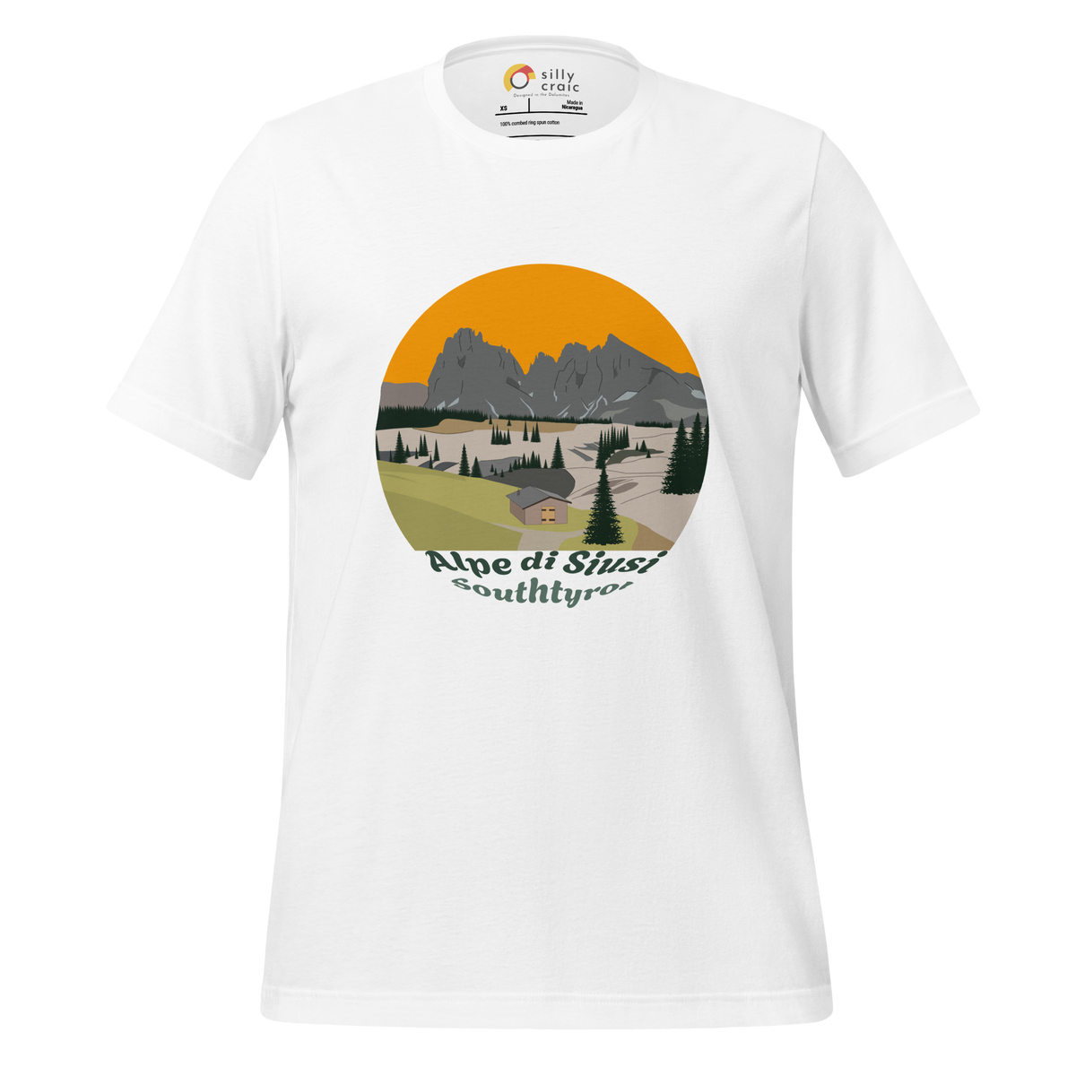 Alpe di Siusi men's t-shirt in White – front print design