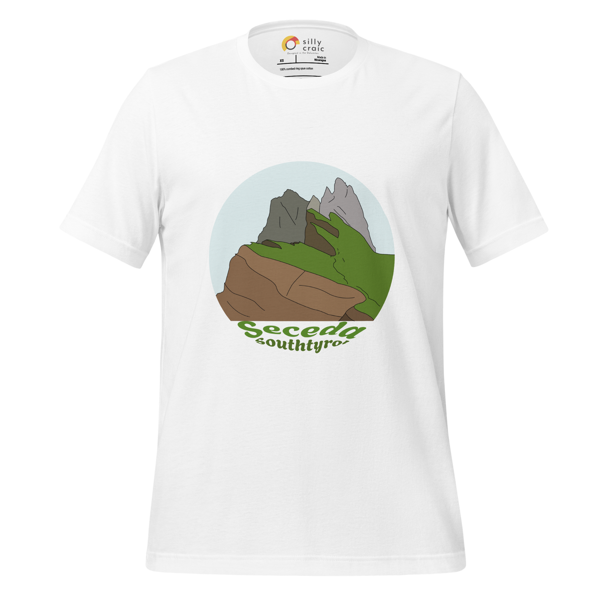 Seceda men's t-shirt in White – front print design