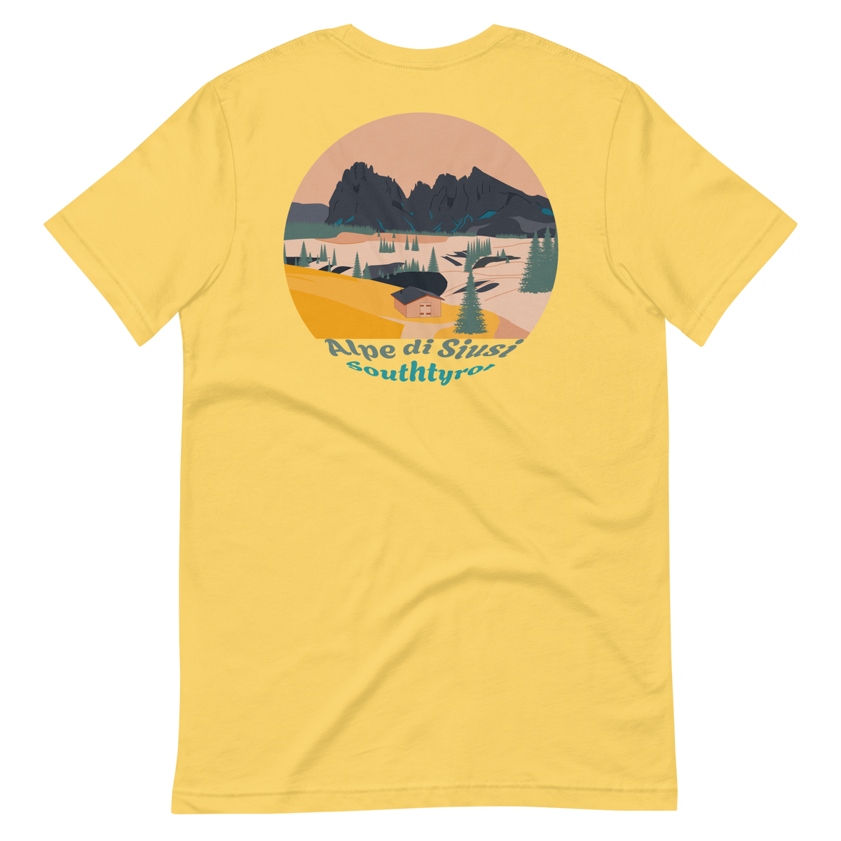 Alpe di Siusi men's t-shirt in Yellow – back print design