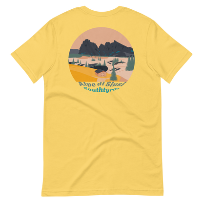Alpe di Siusi men's t-shirt in Yellow – back print design