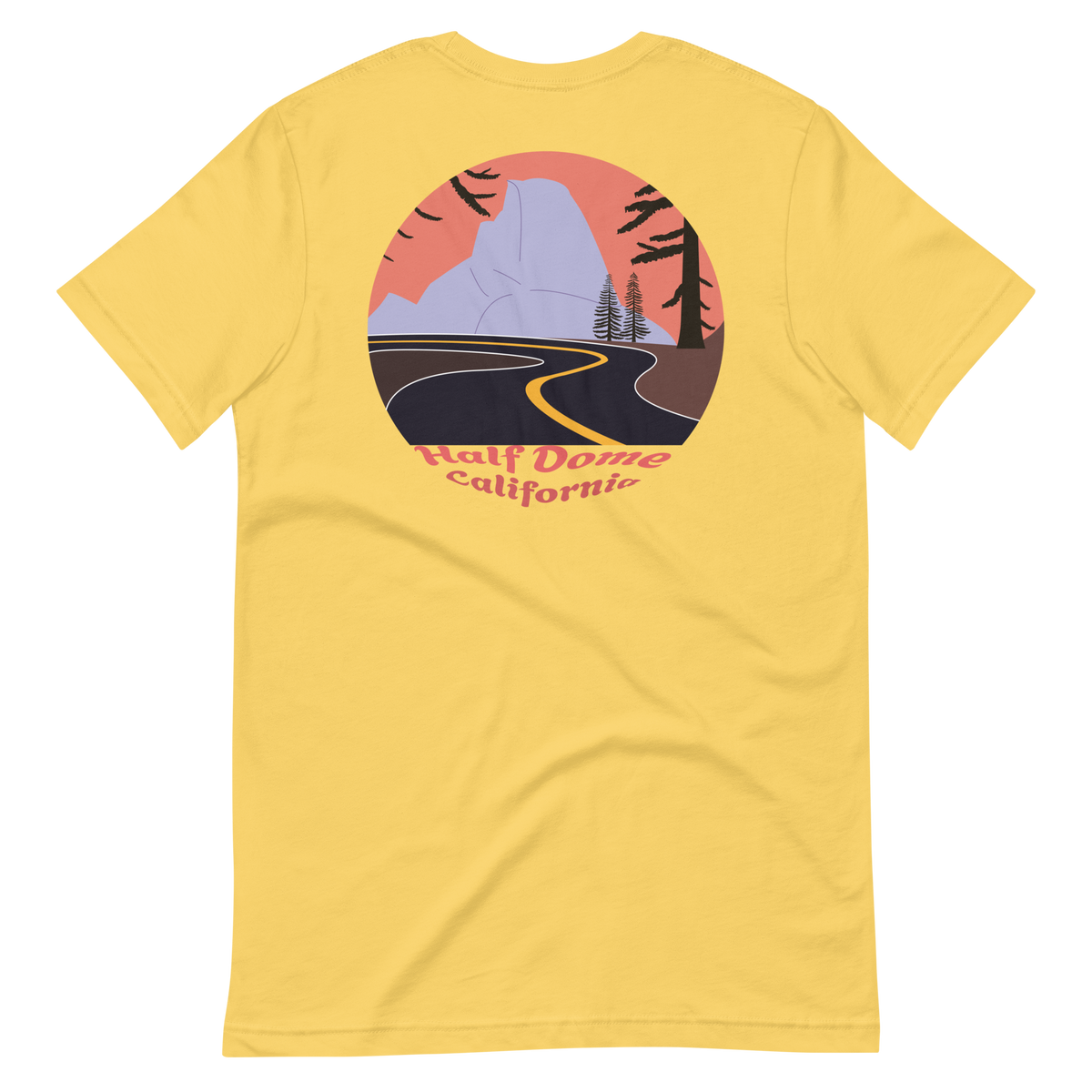 Half Dome men's t-shirt in Yellow – back print design