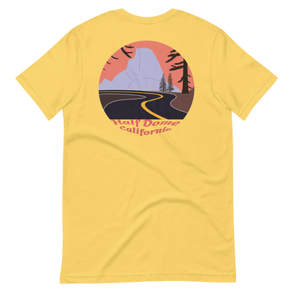 Half Dome men's t-shirt in Yellow – back print design