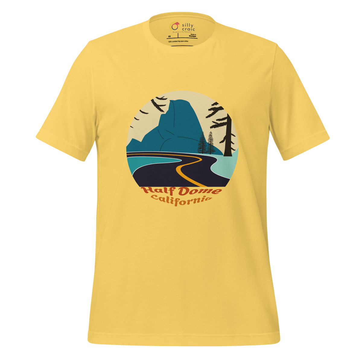 Half Dome men's t-shirt in Yellow – front print design