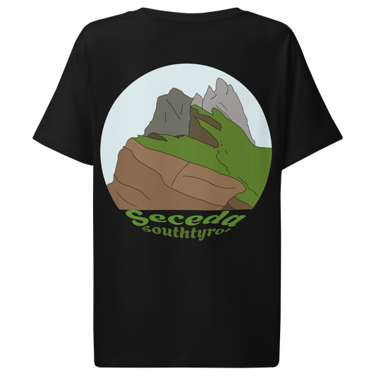 Seceda women's t-shirt in Black – back print design