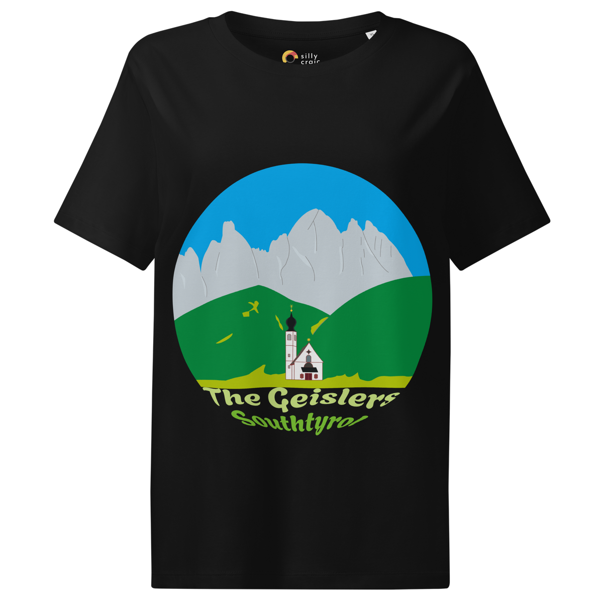 The Geislers women's t-shirt in Black – front print design
