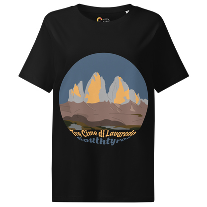 Tre Cime di Lavaredo women's t-shirt in Black – front print design