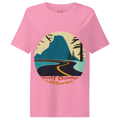Half Dome women's t-shirt in Bubble Pink – front print design
