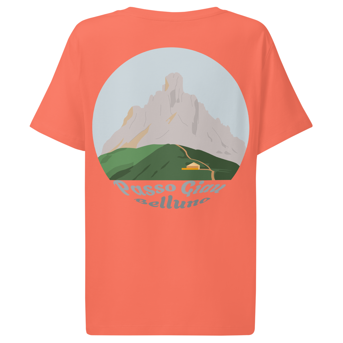 Passo Giau women's t-shirt in Fiesta – back print design
