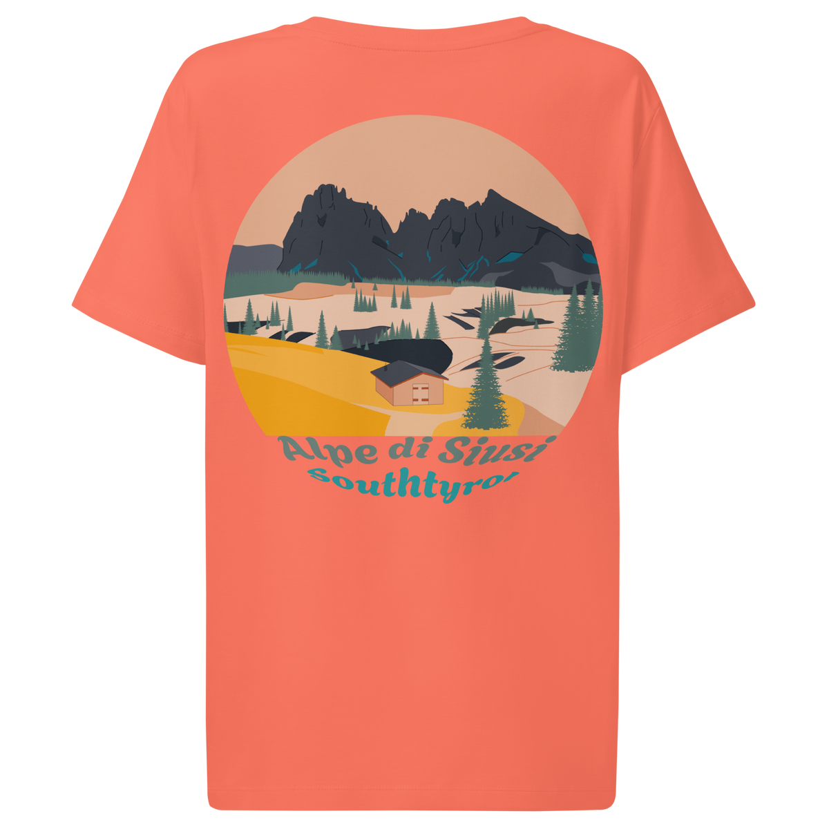 Alpe di Siusi women's t-shirt in Fiesta – back print design