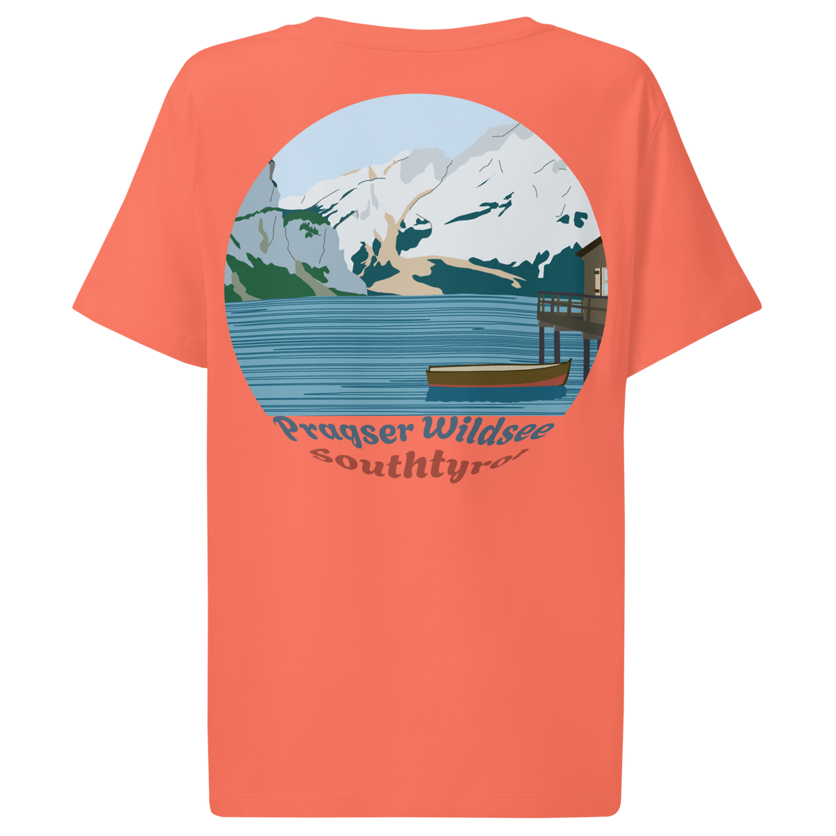 Lago di Braies women's t-shirt in Fiesta – back print design