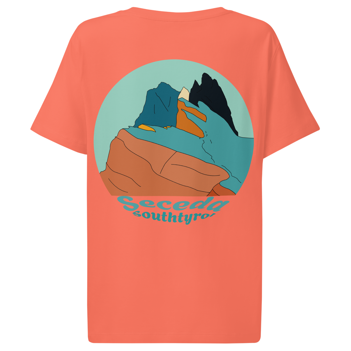 Seceda Retro women's t-shirt in Fiesta – back print design