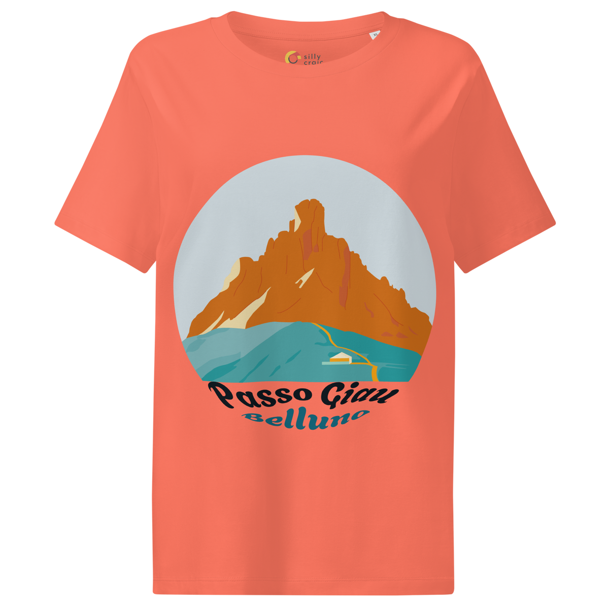 Passo Giau women's t-shirt in Fiesta – front print design