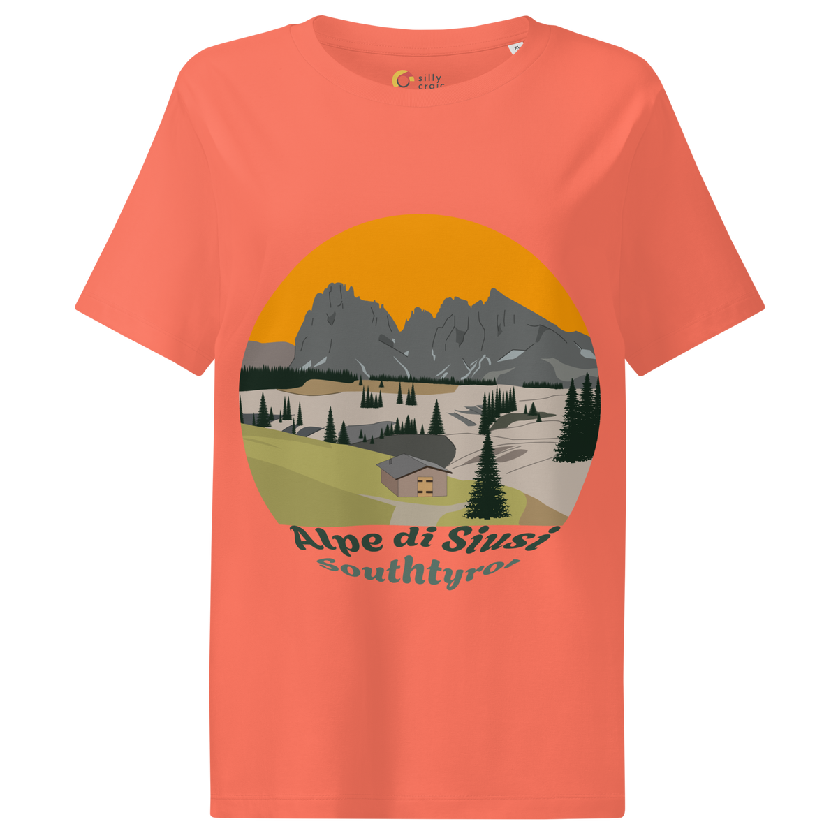 Alpe di Siusi women's t-shirt in Fiesta – front print design