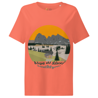 Alpe di Siusi women's t-shirt in Fiesta – front print design