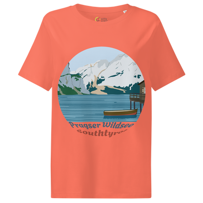 Lago di Braies women's t-shirt in Fiesta – front print design
