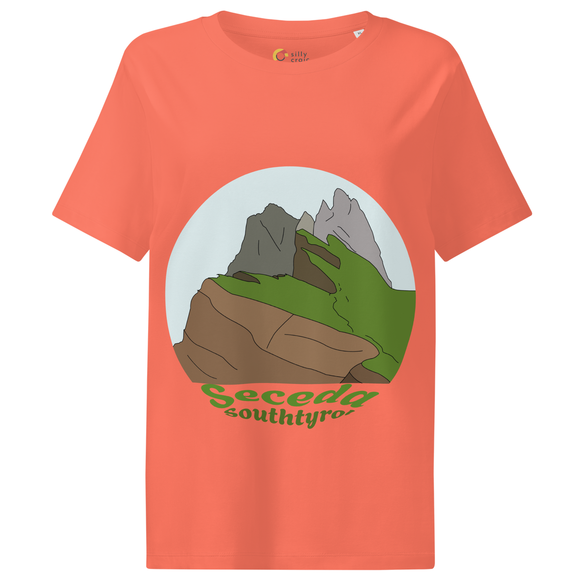 Seceda women's t-shirt in Fiesta – front print design