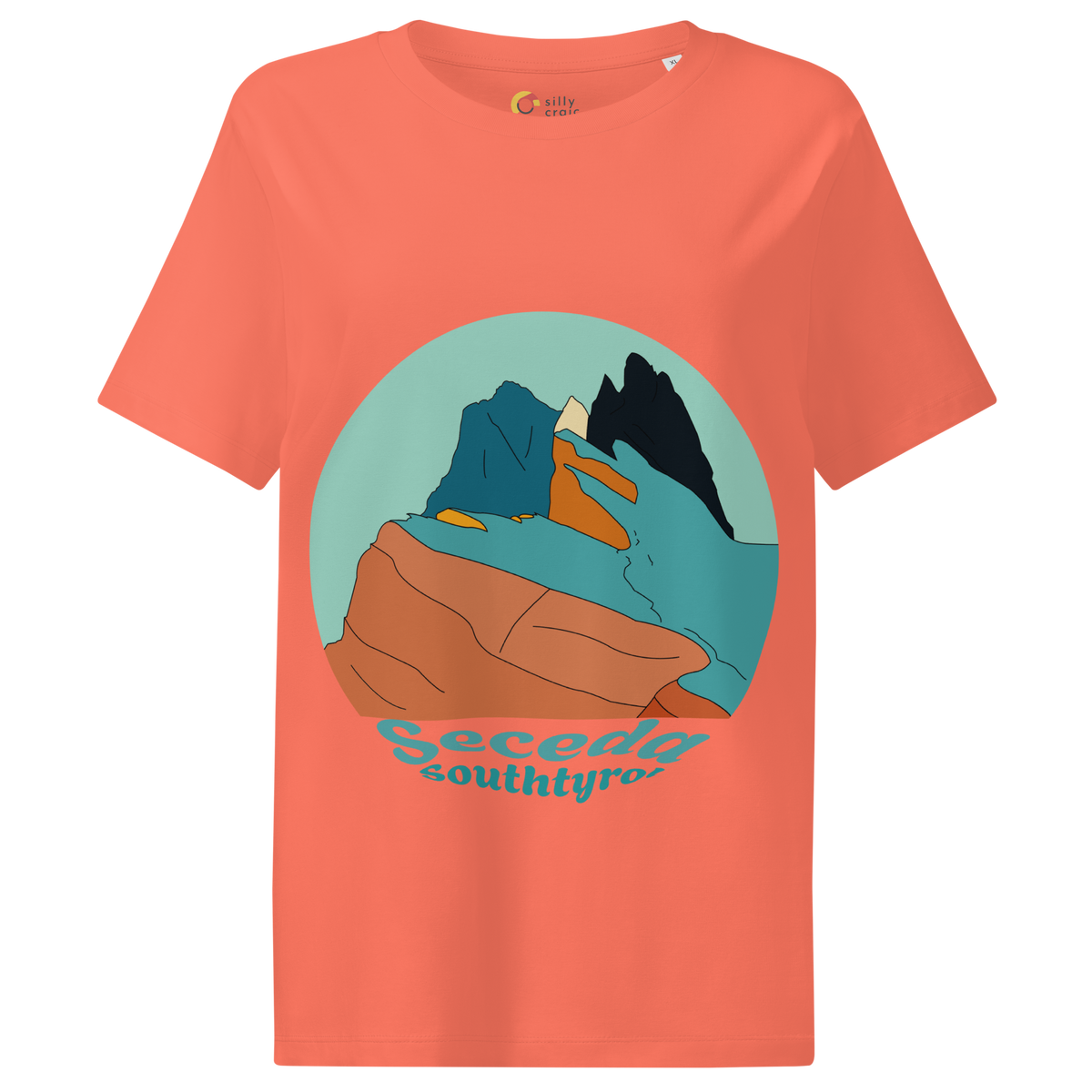 Seceda Retro women's t-shirt in Fiesta – front print design