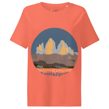 Tre Cime di Lavaredo women's t-shirt in Fiesta – front print design