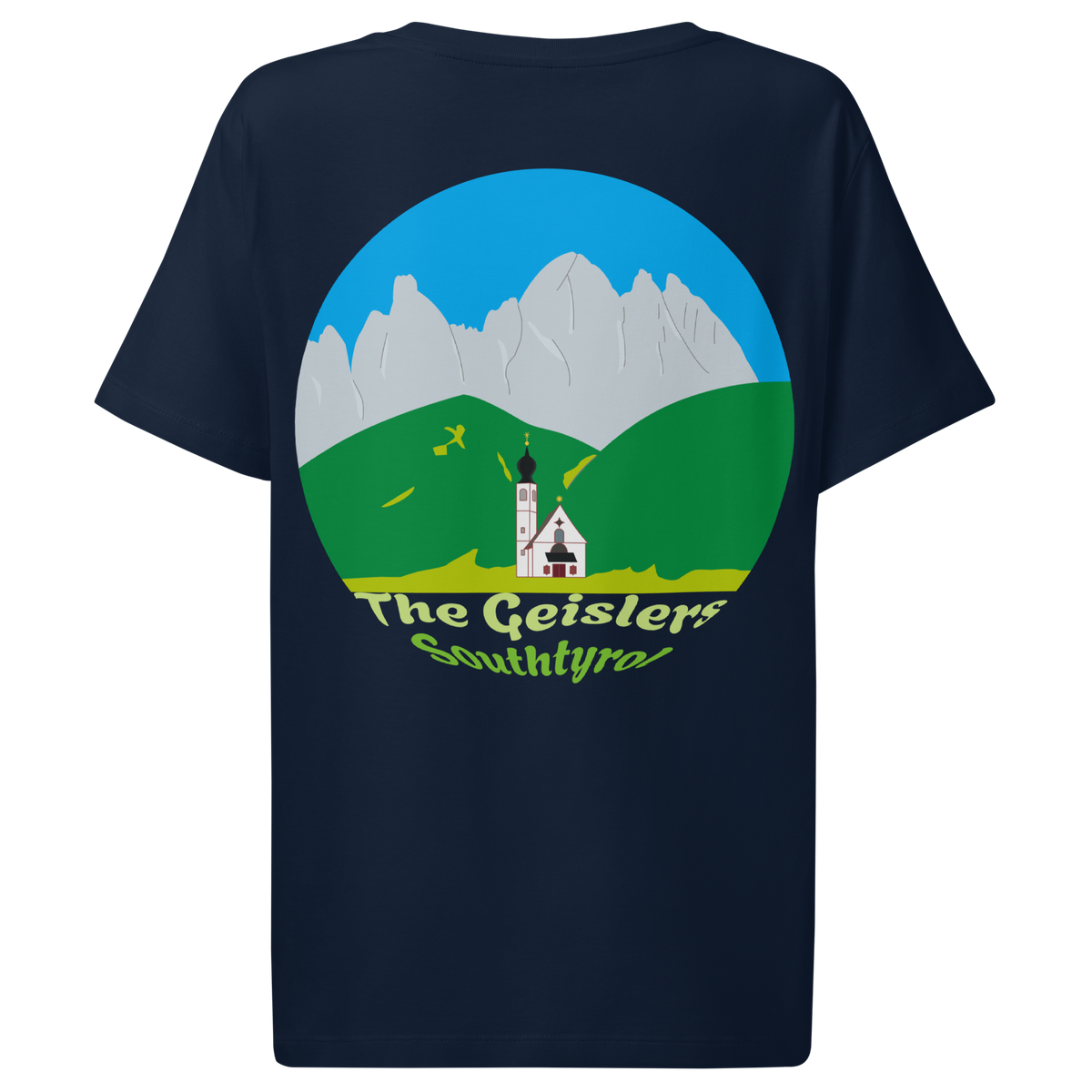 The Geislers women's t-shirt in French Navy – back print design