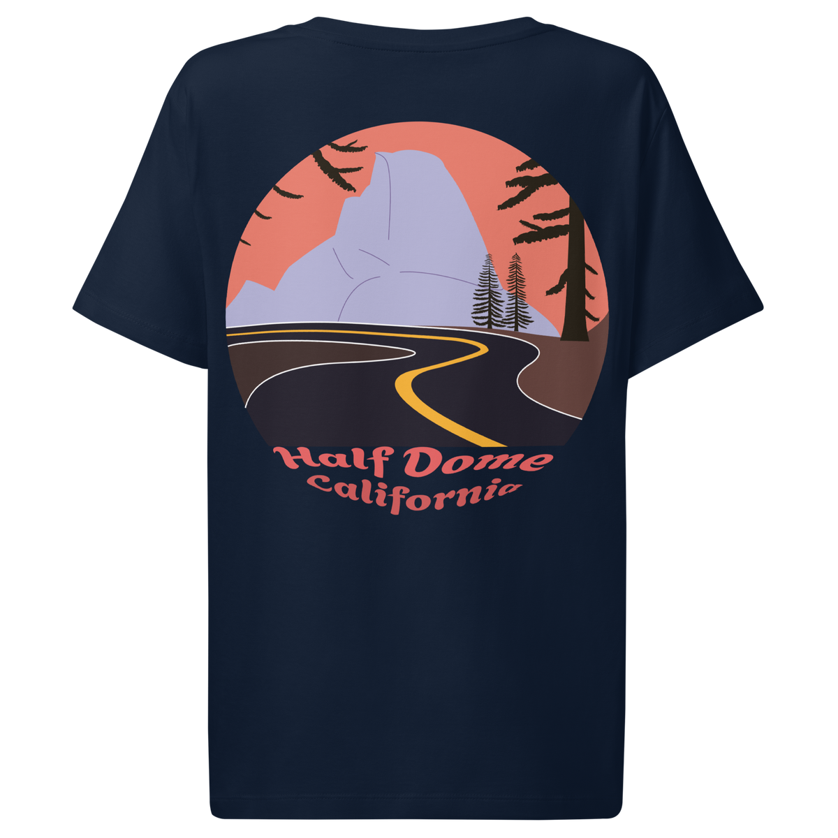 Half Dome women's t-shirt in French Navy – back print design