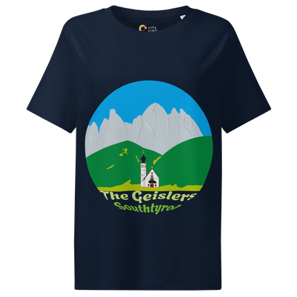 The Geislers women's t-shirt in French Navy – front print design
