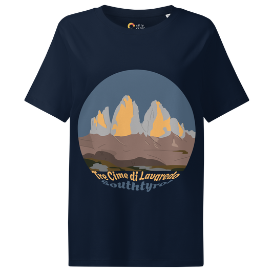 Tre Cime di Lavaredo women's t-shirt in French Navy – front print design