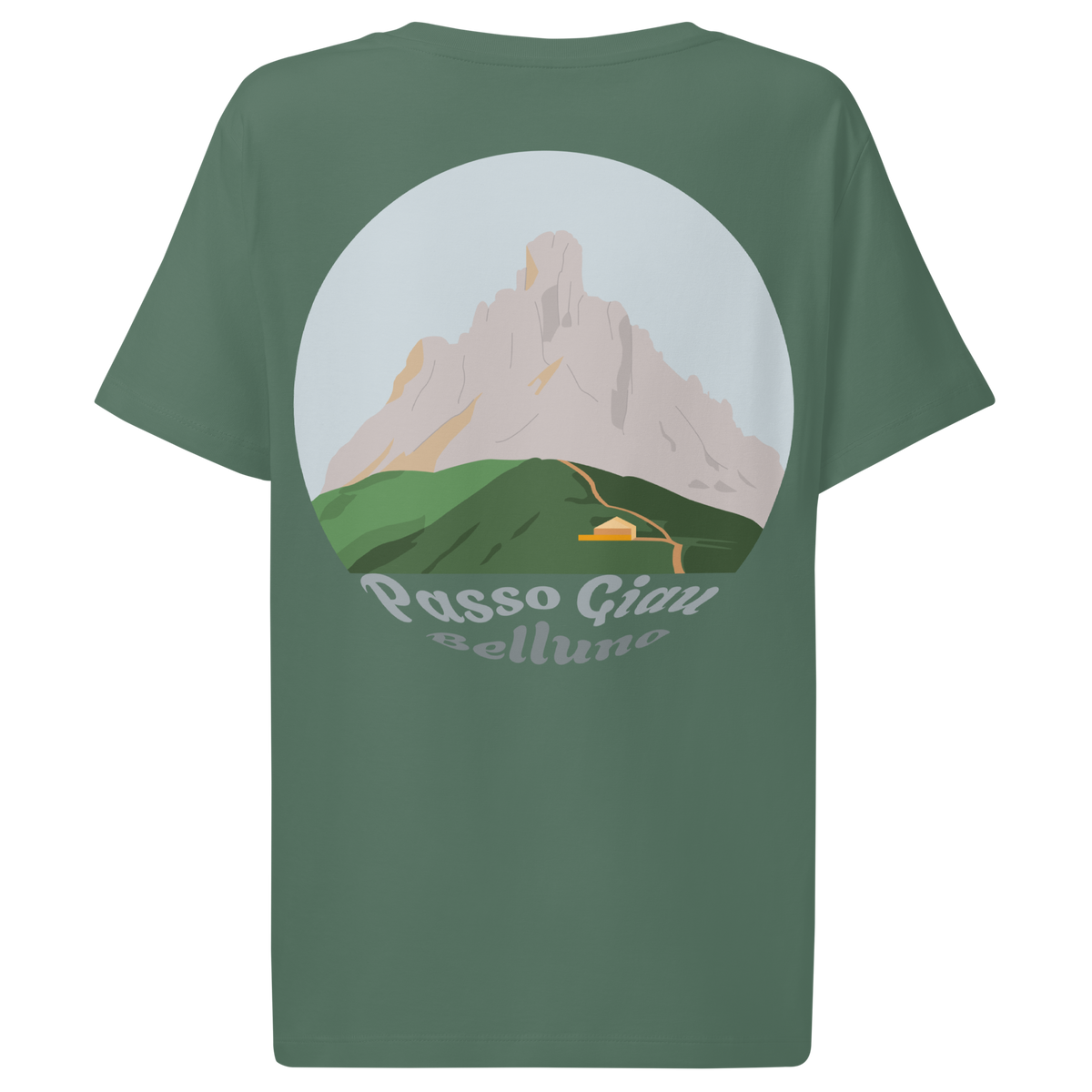 Passo Giau women's t-shirt in Green Bay – back print design