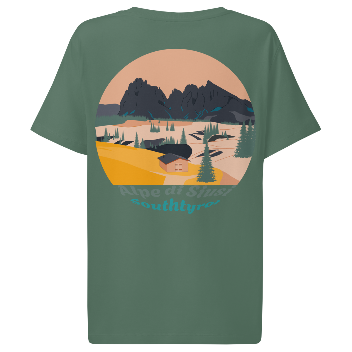 Alpe di Siusi women's t-shirt in Green Bay – back print design