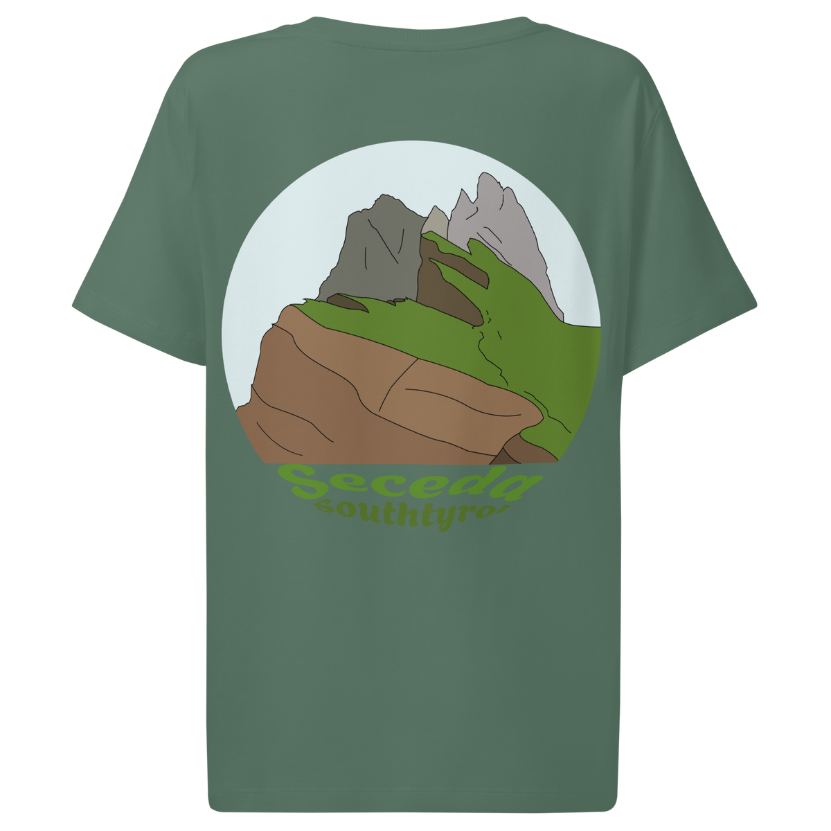 Seceda women's t-shirt in Green Bay – back print design