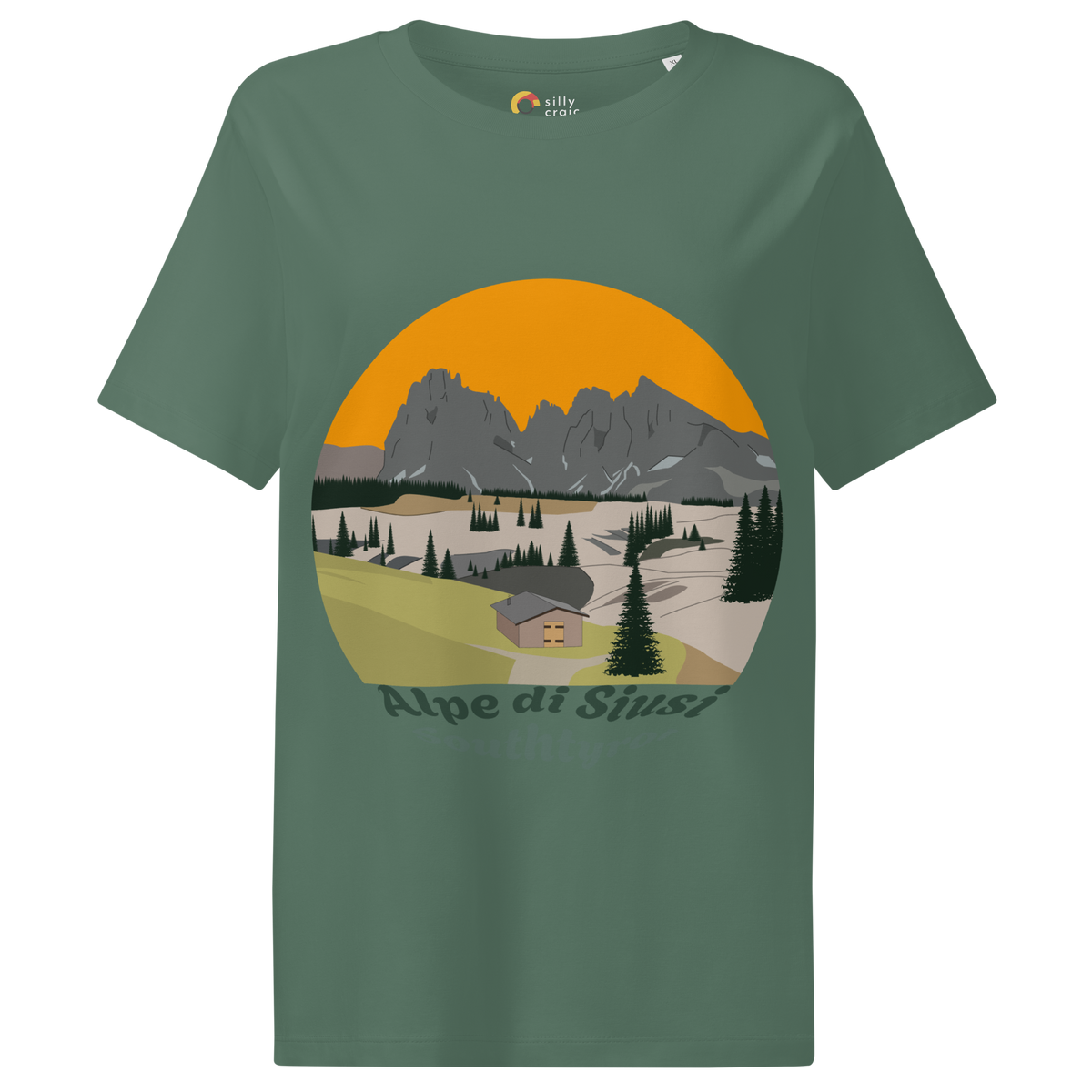Alpe di Siusi women's t-shirt in Green Bay – front print design
