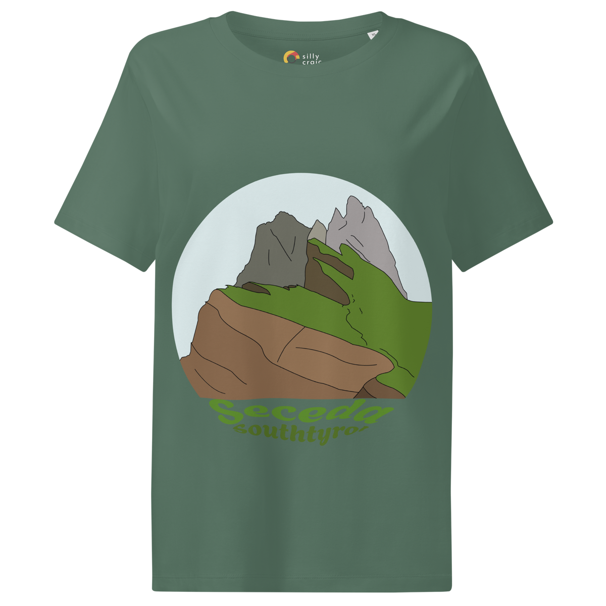 Seceda women's t-shirt in Green Bay – front print design