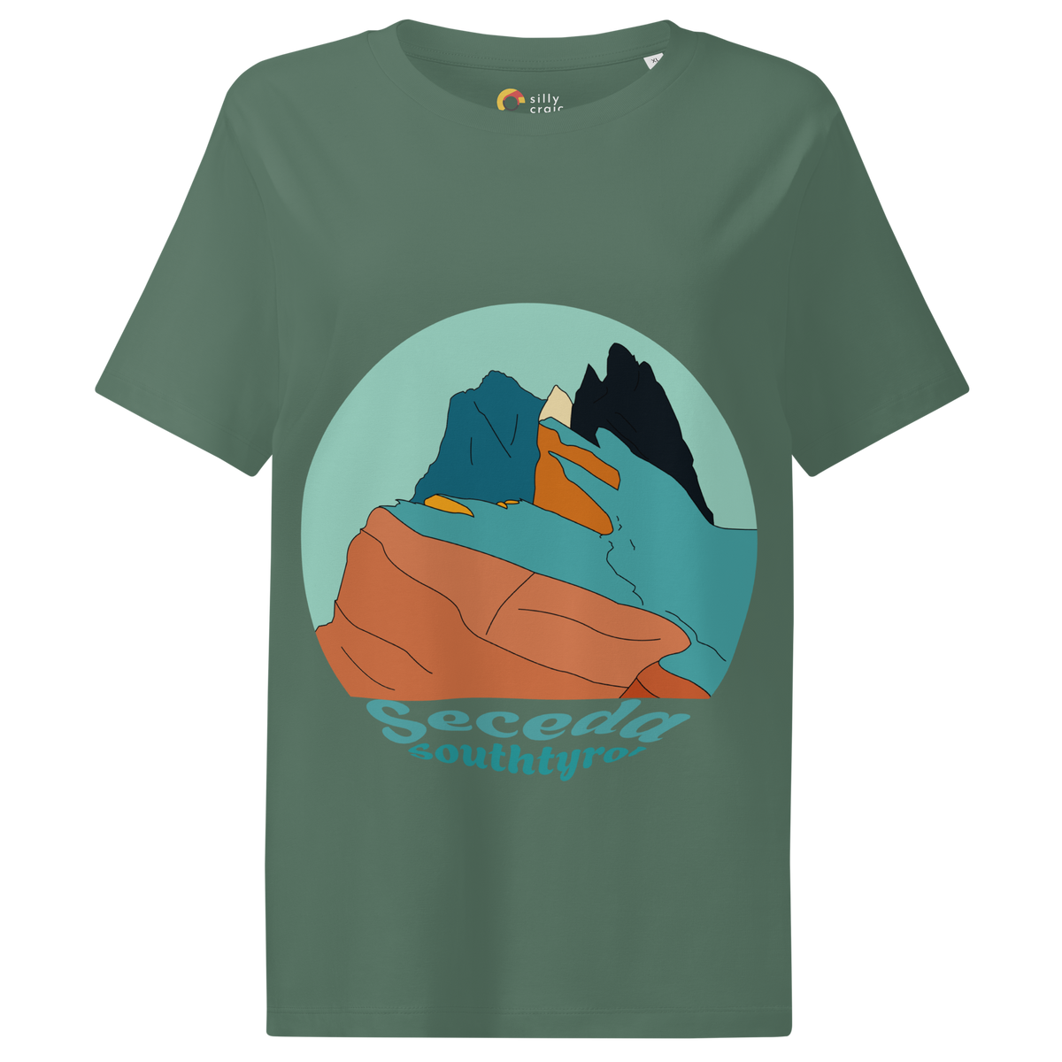 Seceda Retro women's t-shirt in Green Bay – front print design