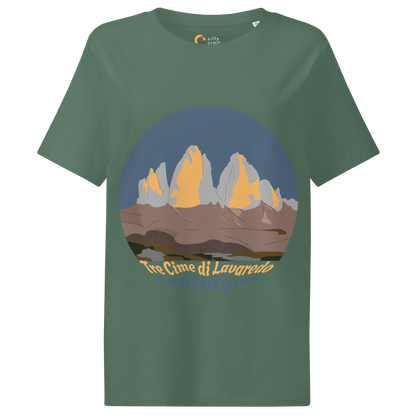 Tre Cime di Lavaredo women's t-shirt in Green Bay – front print design