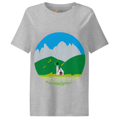 The Geislers women's t-shirt in Heather Grey – front print design
