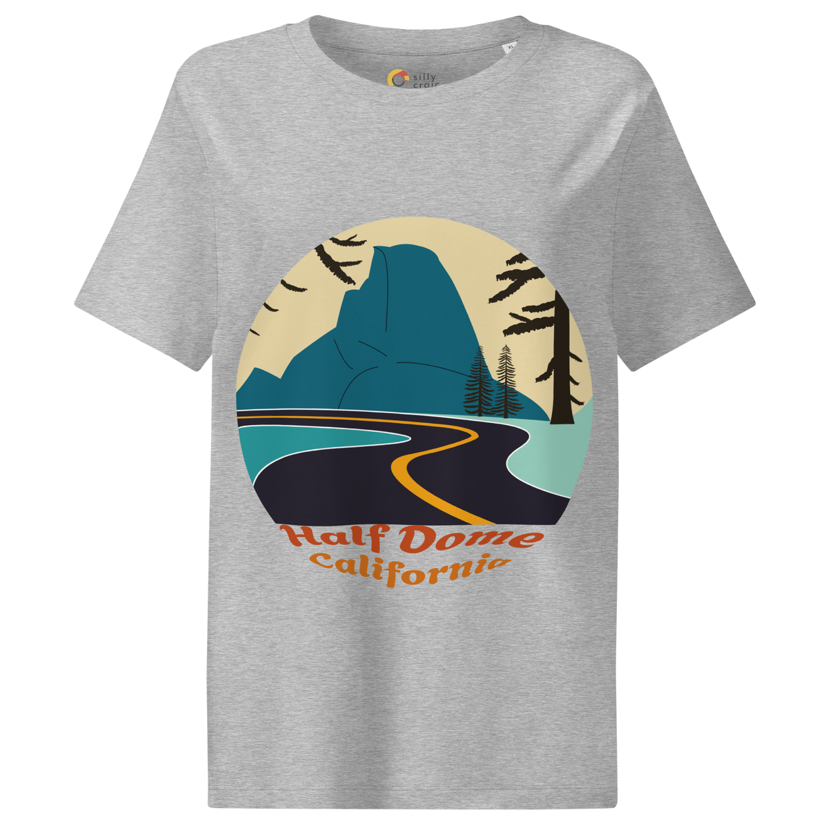 Half Dome women's t-shirt in Heather Grey – front print design