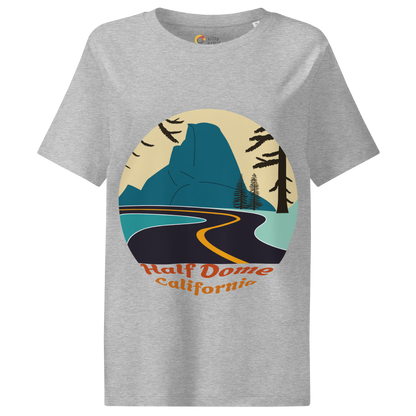 Half Dome women's t-shirt in Heather Grey – front print design